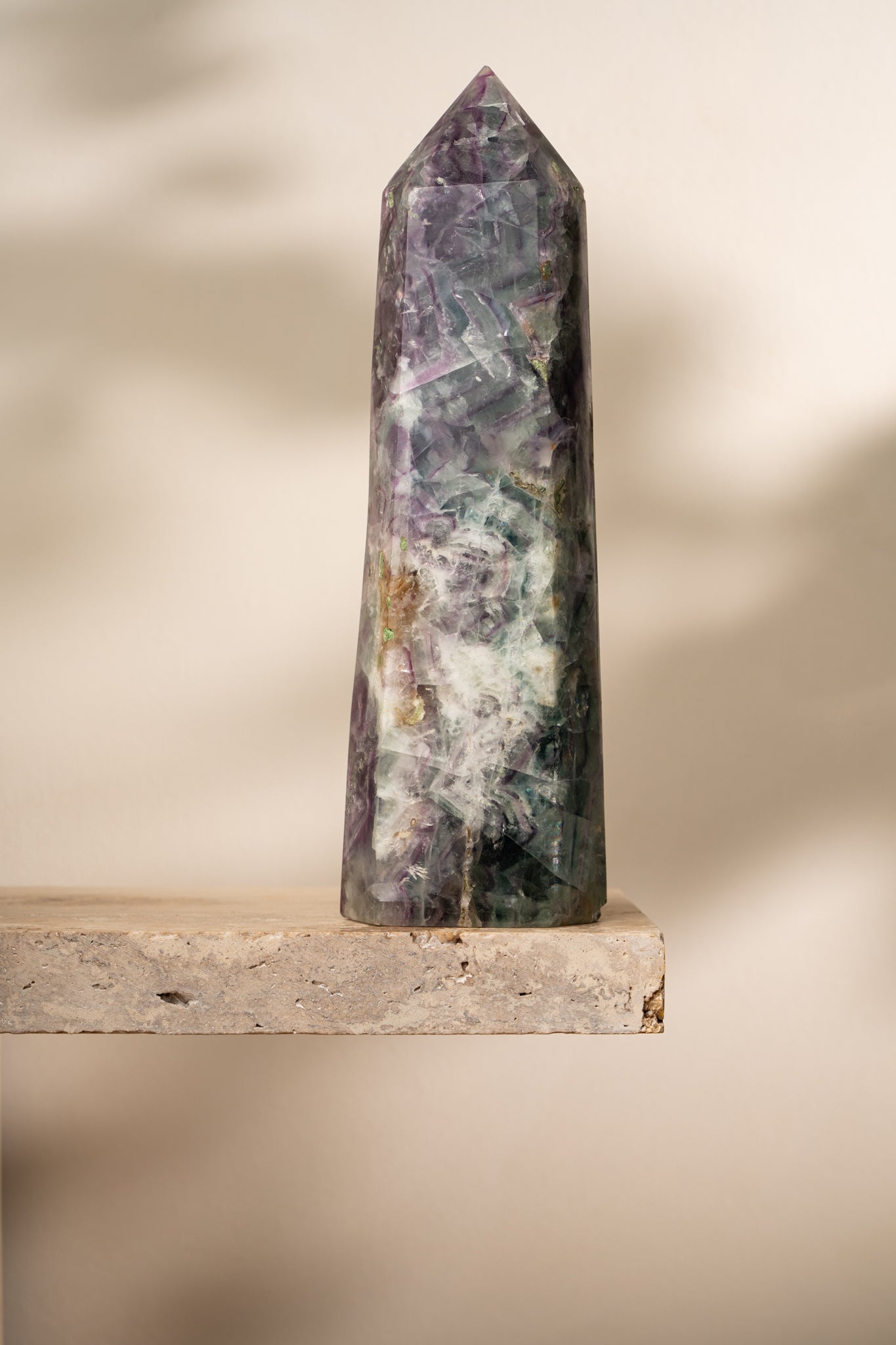 Fluorite Obelisk – Large Fluorite Tower – Polished Fluorite Crystal Point