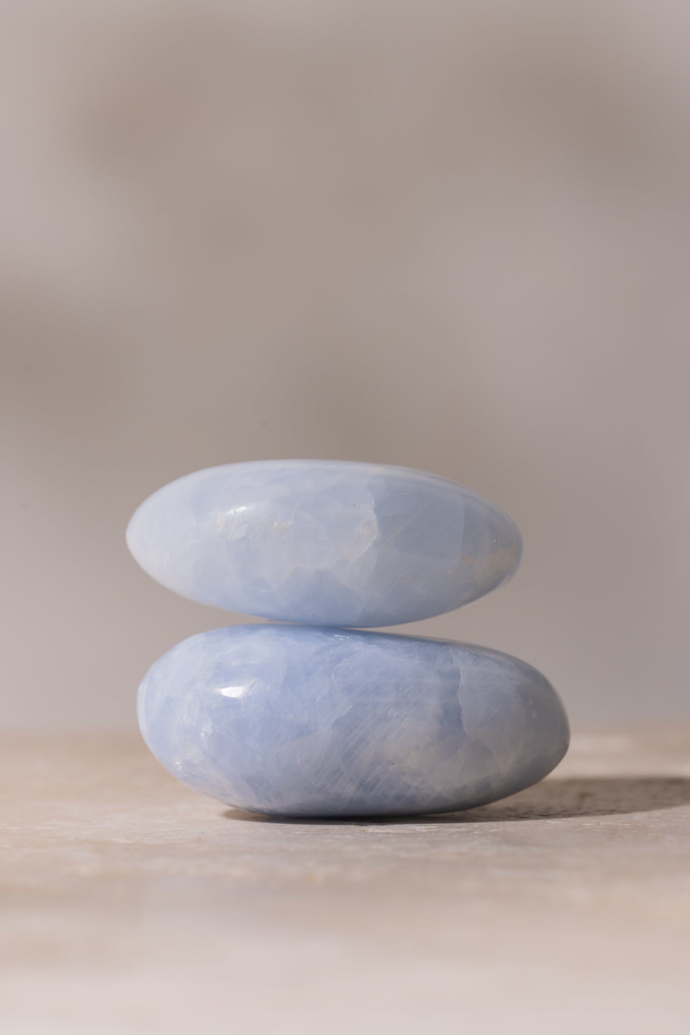 Blue Calcite Palmstones – Calming Blue Calcite Stones – Polished Blue Calcite Palmstones