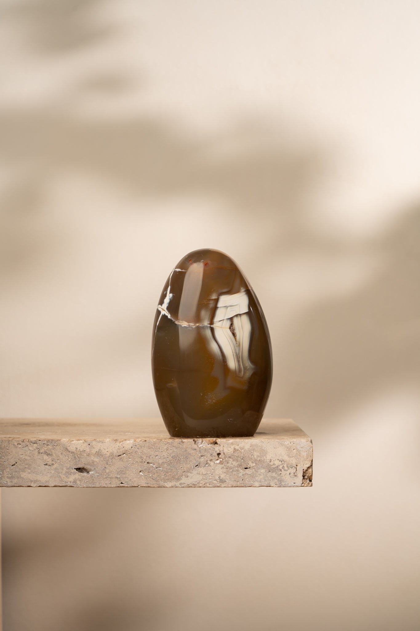 Brown Agate Freeform – Polished Brown Agate Stone – Unique Natural Agate Formation